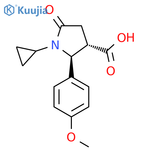 (2S,3S)-1-Cyclopropyl-2-(4-methoxyphenyl)-5-oxopyrrolidine-3-carboxylic acid structure