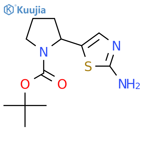 Tert-butyl 2-(2-amino-1,3-thiazol-5-yl)pyrrolidine-1-carboxylate structure