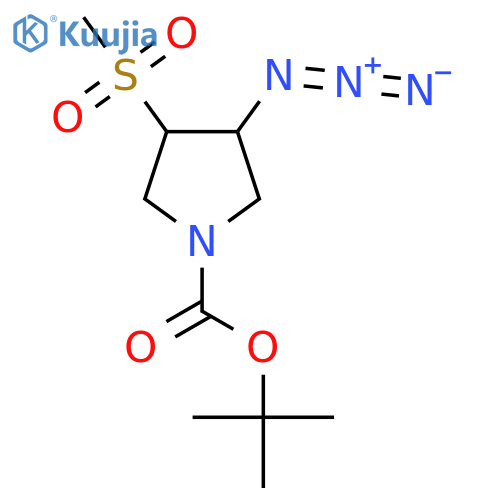 Tert-butyl 3-azido-4-methanesulfonylpyrrolidine-1-carboxylate structure