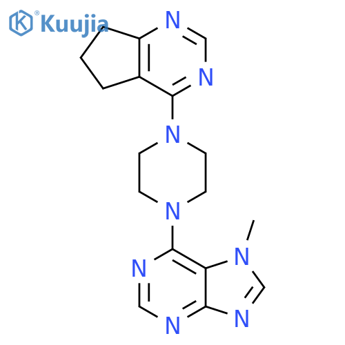 6-(4-{5H,6H,7H-cyclopenta[d]pyrimidin-4-yl}piperazin-1-yl)-7-methyl-7H-purine structure