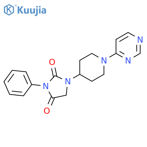 3-phenyl-1-[1-(pyrimidin-4-yl)piperidin-4-yl]imidazolidine-2,4-dione structure