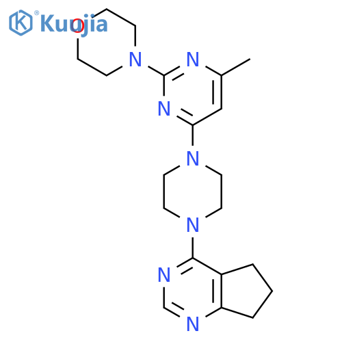 4-[4-(4-{5H,6H,7H-cyclopenta[d]pyrimidin-4-yl}piperazin-1-yl)-6-methylpyrimidin-2-yl]morpholine structure