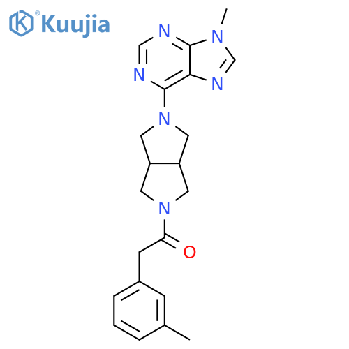1-[5-(9-methyl-9H-purin-6-yl)-octahydropyrrolo[3,4-c]pyrrol-2-yl]-2-(3-methylphenyl)ethan-1-one structure