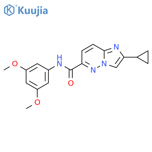 2-Cyclopropyl-N-(3,5-dimethoxyphenyl)imidazo[1,2-b]pyridazine-6-carboxamide structure