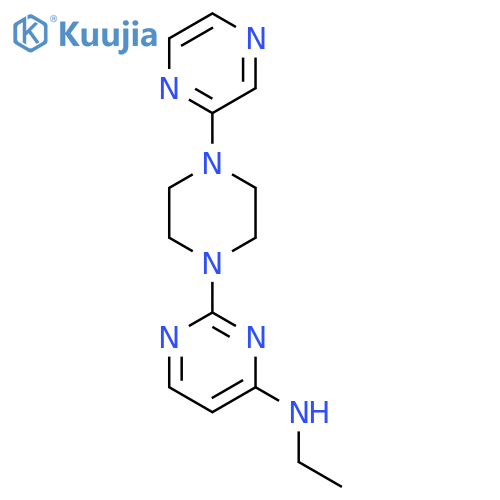 N-ethyl-2-[4-(pyrazin-2-yl)piperazin-1-yl]pyrimidin-4-amine structure