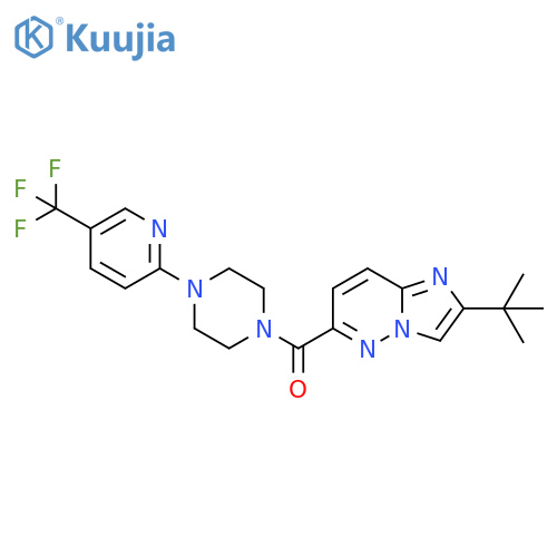 1-{2-tert-butylimidazo[1,2-b]pyridazine-6-carbonyl}-4-[5-(trifluoromethyl)pyridin-2-yl]piperazine structure