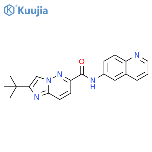 2-tert-butyl-N-(quinolin-6-yl)imidazo[1,2-b]pyridazine-6-carboxamide structure