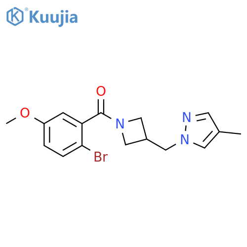 1-{[1-(2-bromo-5-methoxybenzoyl)azetidin-3-yl]methyl}-4-methyl-1H-pyrazole structure