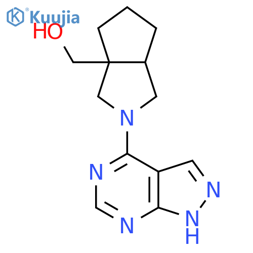 (2-{1H-pyrazolo[3,4-d]pyrimidin-4-yl}-octahydrocyclopenta[c]pyrrol-3a-yl)methanol structure