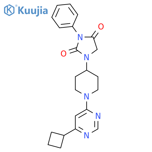 1-[1-(6-Cyclobutylpyrimidin-4-yl)piperidin-4-yl]-3-phenylimidazolidine-2,4-dione structure