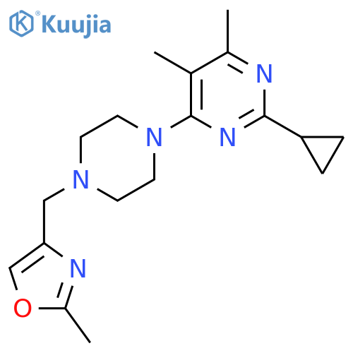 2-Cyclopropyl-4,5-dimethyl-6-{4-[(2-methyl-1,3-oxazol-4-yl)methyl]piperazin-1-yl}pyrimidine structure