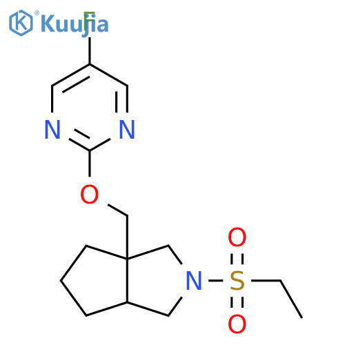 2-{[2-(Ethanesulfonyl)-octahydrocyclopenta[c]pyrrol-3a-yl]methoxy}-5-fluoropyrimidine structure