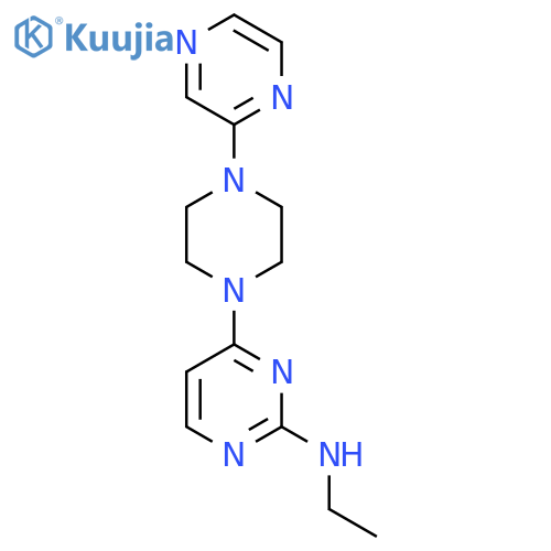 N-ethyl-4-[4-(pyrazin-2-yl)piperazin-1-yl]pyrimidin-2-amine structure