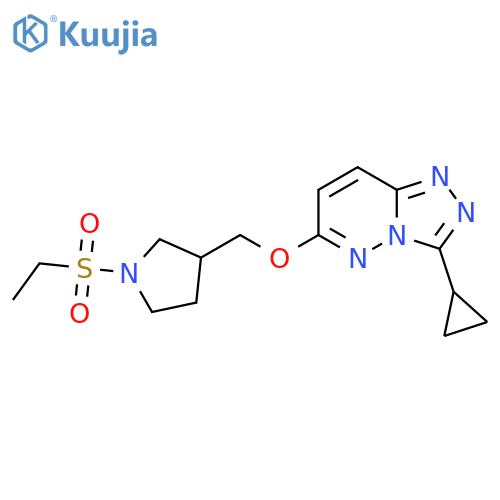 3-[({3-Cyclopropyl-[1,2,4]triazolo[4,3-b]pyridazin-6-yl}oxy)methyl]-1-(ethanesulfonyl)pyrrolidine structure