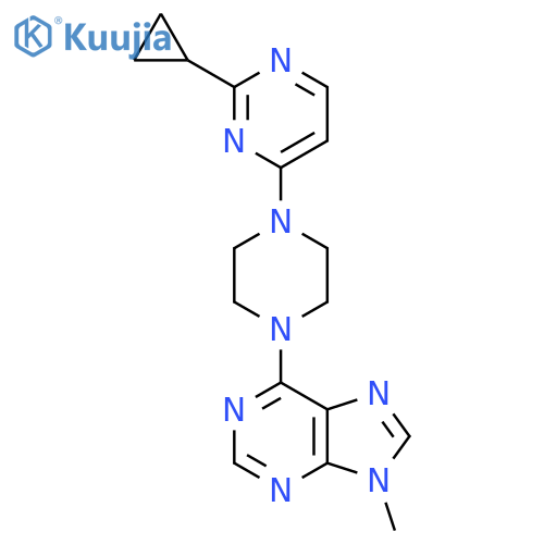 6-[4-(2-cyclopropylpyrimidin-4-yl)piperazin-1-yl]-9-methyl-9H-purine structure