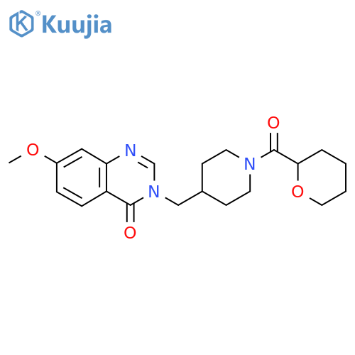 7-Methoxy-3-{[1-(oxane-2-carbonyl)piperidin-4-yl]methyl}-3,4-dihydroquinazolin-4-one structure