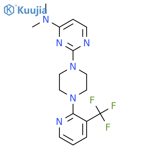 N,N-dimethyl-2-{4-[3-(trifluoromethyl)pyridin-2-yl]piperazin-1-yl}pyrimidin-4-amine structure