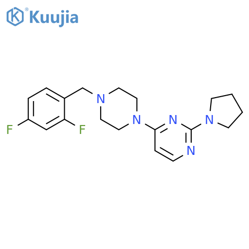 4-{4-[(2,4-difluorophenyl)methyl]piperazin-1-yl}-2-(pyrrolidin-1-yl)pyrimidine structure