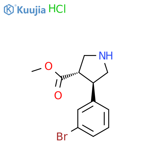 rac-methyl (3R,4S)-4-(3-bromophenyl)pyrrolidine-3-carboxylate hydrochloride, trans structure