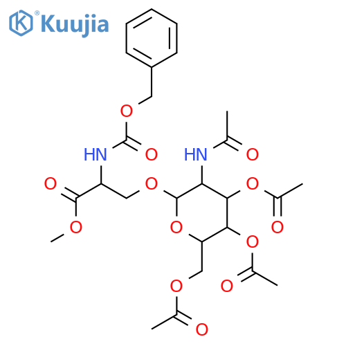 L-Serine,N-[(phenylmethoxy)carbonyl]-O-[3,4,6-tri-O-acetyl-2-(acetylamino)-2-deoxy-b-D-glucopyranosyl]-, methyl ester structure