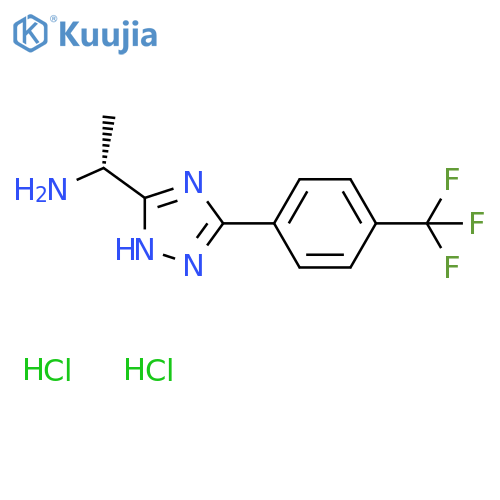 (1R)-1-{5-4-(trifluoromethyl)phenyl-1H-1,2,4-triazol-3-yl}ethan-1-amine dihydrochloride structure