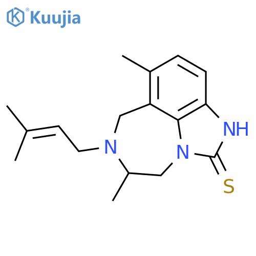 Imidazo[4,5,1-jk][1,4]benzodiazepine-2(1H)-thione,4,5,6,7-tetrahydro-5,8-dimethyl-6-(3-methyl-2-buten-1-yl)- structure