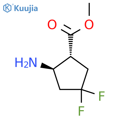 rac-methyl (1R,2R)-2-amino-4,4-difluorocyclopentane-1-carboxylate structure