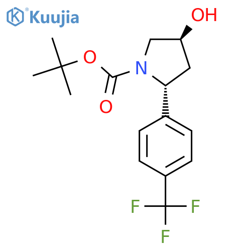 rac-tert-butyl (2R,4S)-4-hydroxy-2-[4-(trifluoromethyl)phenyl]pyrrolidine-1-carboxylate structure