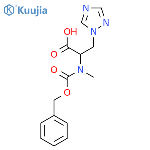 2-{(benzyloxy)carbonyl(methyl)amino}-3-(1H-1,2,4-triazol-1-yl)propanoic acid structure