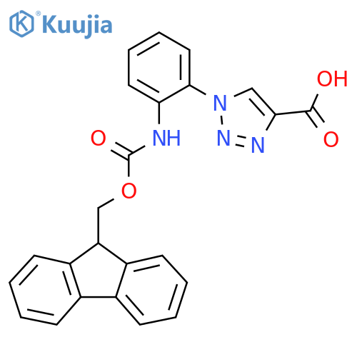 1-2-({(9H-fluoren-9-yl)methoxycarbonyl}amino)phenyl-1H-1,2,3-triazole-4-carboxylic acid structure