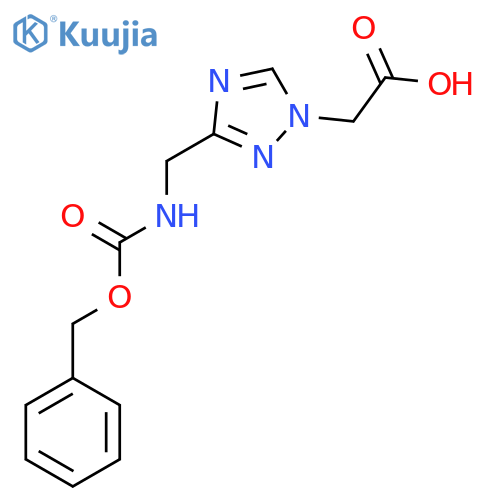 2-3-({(benzyloxy)carbonylamino}methyl)-1H-1,2,4-triazol-1-ylacetic acid structure