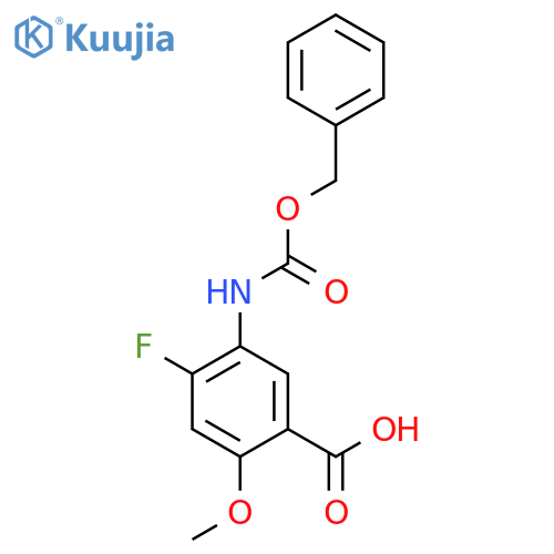 5-{(benzyloxy)carbonylamino}-4-fluoro-2-methoxybenzoic acid structure