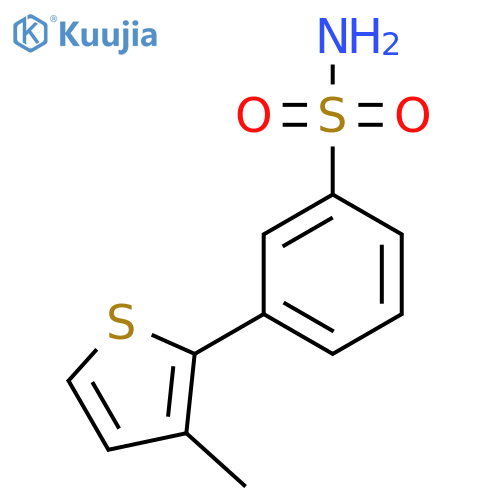3-(3-Methylthiophen-2-yl)benzene-1-sulfonamide structure