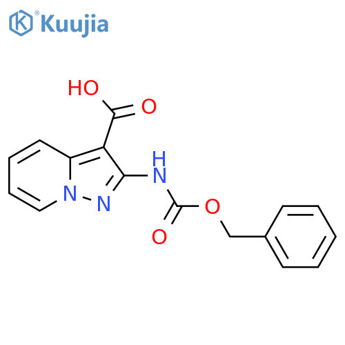 2-{[(Benzyloxy)carbonyl]amino}pyrazolo[1,5-a]pyridine-3-carboxylic acid structure