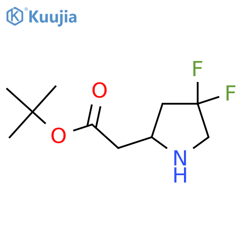 Tert-butyl 2-(4,4-difluoropyrrolidin-2-yl)acetate structure