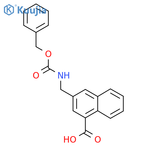 3-({(benzyloxy)carbonylamino}methyl)naphthalene-1-carboxylic acid structure