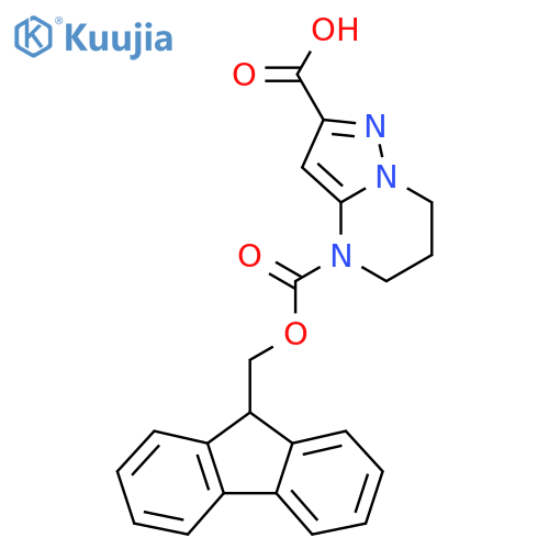 4-{(9H-fluoren-9-yl)methoxycarbonyl}-4H,5H,6H,7H-pyrazolo1,5-apyrimidine-2-carboxylic acid structure