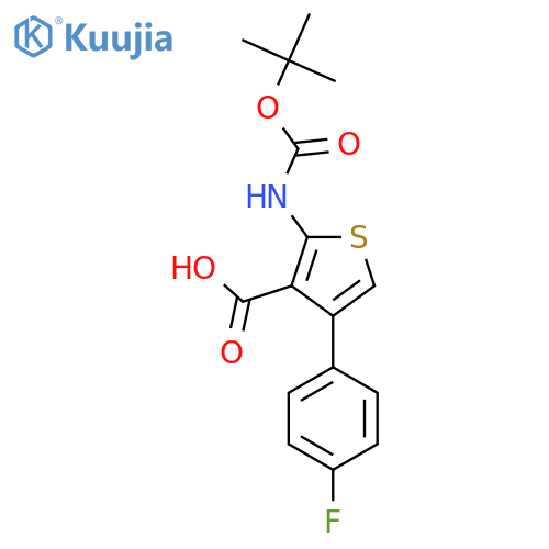 2-{(tert-butoxy)carbonylamino}-4-(4-fluorophenyl)thiophene-3-carboxylic acid structure