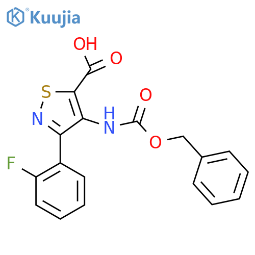 4-{(benzyloxy)carbonylamino}-3-(2-fluorophenyl)-1,2-thiazole-5-carboxylic acid structure