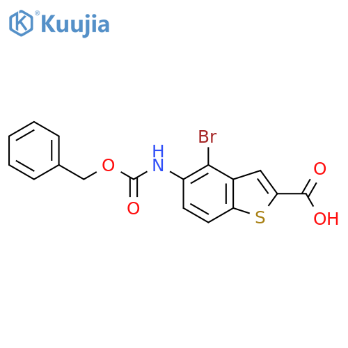 5-{[(Benzyloxy)carbonyl]amino}-4-bromo-1-benzothiophene-2-carboxylic acid structure
