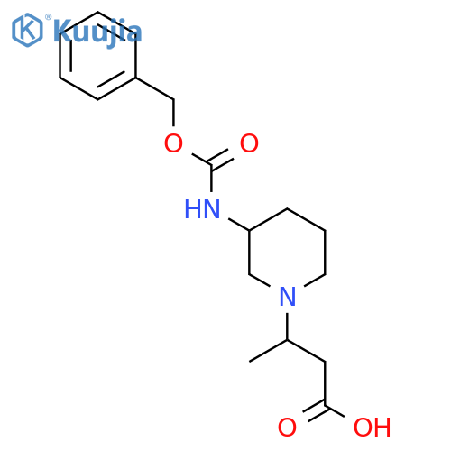 3-(3-{(benzyloxy)carbonylamino}piperidin-1-yl)butanoic acid structure