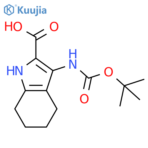3-{(tert-butoxy)carbonylamino}-4,5,6,7-tetrahydro-1H-indole-2-carboxylic acid structure