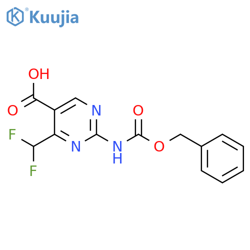 2-{(benzyloxy)carbonylamino}-4-(difluoromethyl)pyrimidine-5-carboxylic acid structure