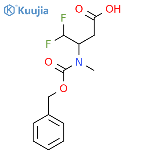 3-{[(Benzyloxy)carbonyl](methyl)amino}-4,4-difluorobutanoic acid structure
