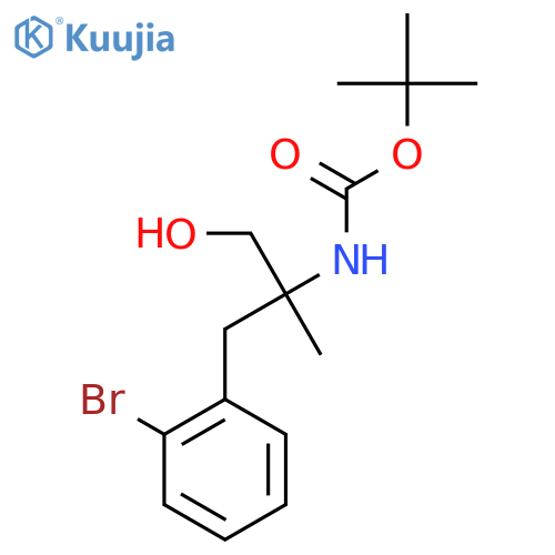 tert-butyl N-{2-(2-bromophenyl)methyl-1-hydroxypropan-2-yl}carbamate structure