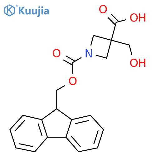 1-{(9H-fluoren-9-yl)methoxycarbonyl}-3-(hydroxymethyl)azetidine-3-carboxylic acid structure