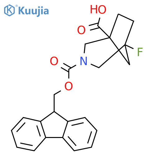 3-{(9H-fluoren-9-yl)methoxycarbonyl}-5-fluoro-3-azabicyclo3.2.1octane-1-carboxylic acid structure