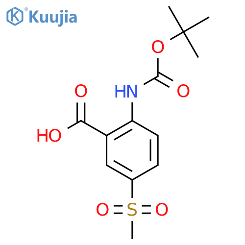 2-{(tert-butoxy)carbonylamino}-5-methanesulfonylbenzoic acid structure