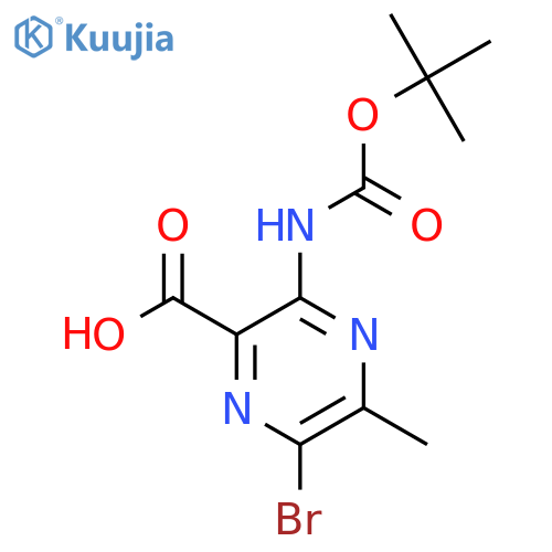 6-Bromo-3-{[(tert-butoxy)carbonyl]amino}-5-methylpyrazine-2-carboxylic acid structure