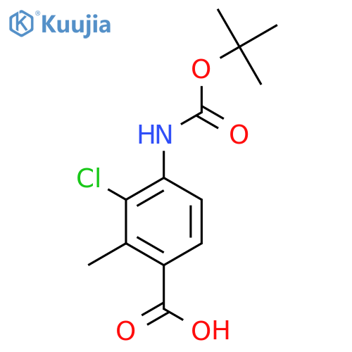 4-{[(Tert-butoxy)carbonyl]amino}-3-chloro-2-methylbenzoic acid structure